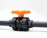 Sanking Plumbing Grey With Orange Handle Din True Union Ball Valve 40mm-Hurstville Aquarium