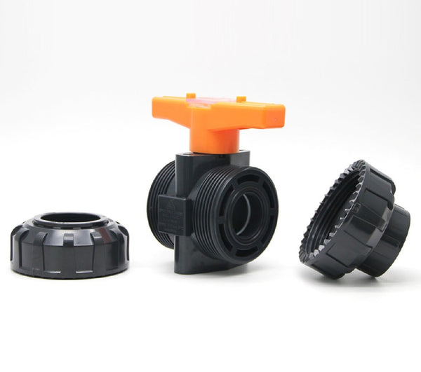 Sanking Plumbing Grey With Orange Handle Din True Union Ball Valve 40mm-Hurstville Aquarium