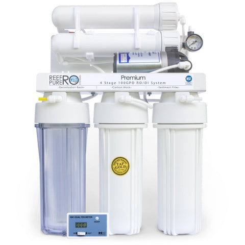 Reef Pure Ro 4 Stage 100gpd Premium Boosted Ro/di System