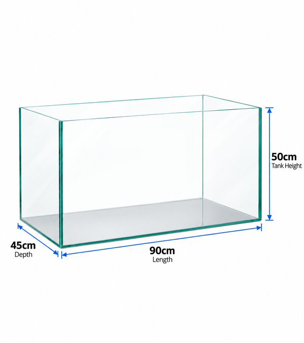 Dymax Gs Series Aquarium White Set (90cmx45cmx50cm 10mm) W/tank, Cabinet, Rex Light
