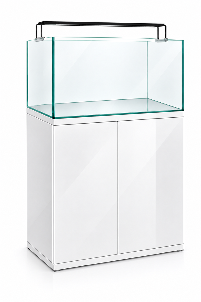 Dymax Gs Series Aquarium White Set (60cmx30cmx36cm 6mm) W/tank, Cabinet, Rex Light