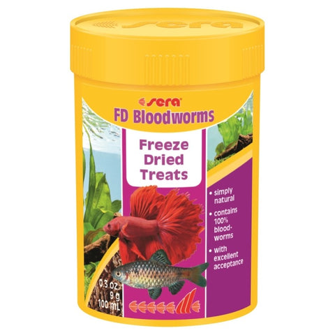 Sera Fd Bloodworms - 9g / 100ml Freeze Dried Bloodworms-Hurstville Aquarium