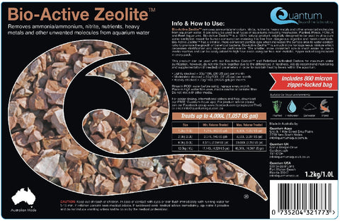 Quantum Bio Active Zeolite 1.2kg-Hurstville Aquarium