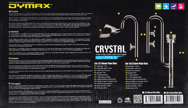 Dymax Crystal Lily Pipe W/surface Skimmer Set Dia.12/16mm-Hurstville Aquarium