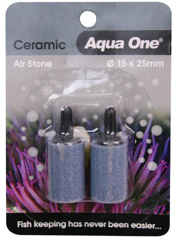 Aqua One Air Stone Ceramic 15x25mm 2pk (10157)-Hurstville Aquarium