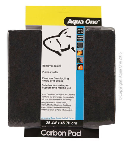 Aqua One Carbon Pad Self Cut Filter Pad 25.4 X 45.7cm (10448)-Hurstville Aquarium