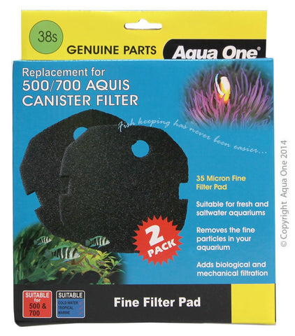 Aqua One Sponge 35ppi 2pk 38s - Aquis 500/700 (25038s)-Hurstville Aquarium