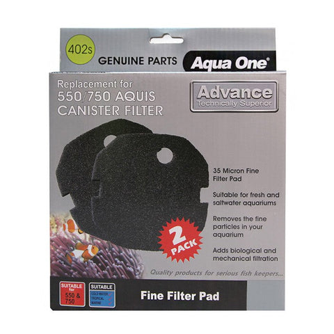 Aqua One Sponge 35ppi 2pk 402s - Aquis 550/750 (25402s)-Hurstville Aquarium