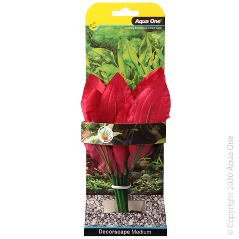 Aqua One Silk Plant Amazon Red Medium 20cm (24110)-Hurstville Aquarium