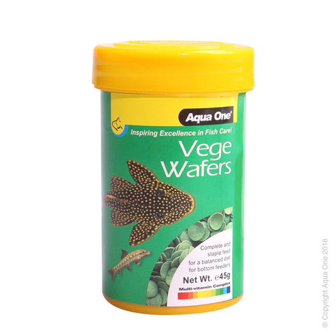 Aqua One Vege Wafers 45g (26050)-Hurstville Aquarium