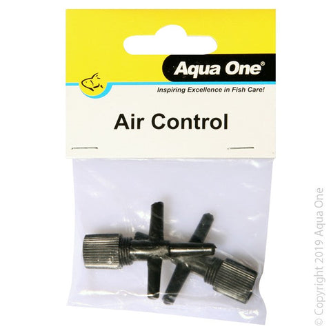 Aqua One Air Line T Control Valve 2pk (10413)-Hurstville Aquarium