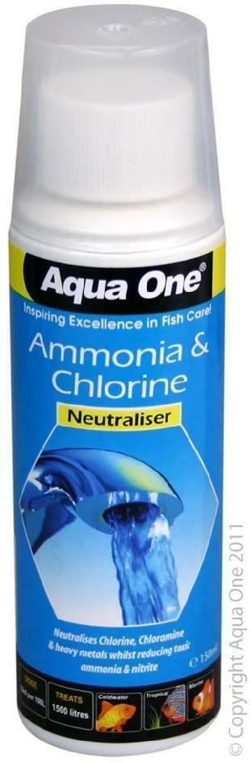 Aqua One Ammonia Remover Chlorine Neutraliser 150ml Treatment (92107)