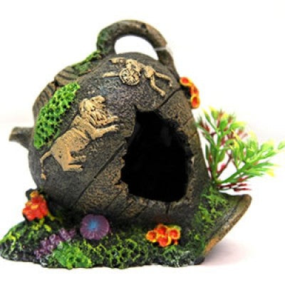 Aqua One Ornament Jar With Coral 12x8.5x11cm S (36706)-Hurstville Aquarium