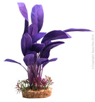 Aqua One Silk Plant Purple Echinodorus With Gravel Base Large (29078)-Hurstville Aquarium