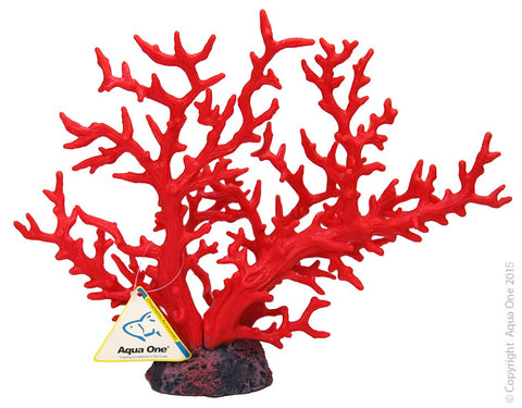 Aqua One Ornament Copi Coral Red Gorgonian 36x15x30cmh (36813)-Hurstville Aquarium