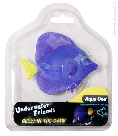 Aqua One Underwater Friends Tang Purple Float Glow In Dark (37143)-Hurstville Aquarium