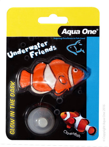 Aqua One Underwater Friends Clown Fish Float Glow In Dark (37148)-Hurstville Aquarium