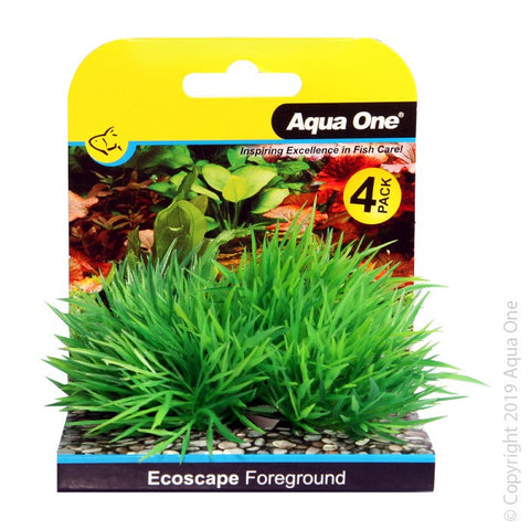Aqua One Ecoscape Foreground Hair Grass 4pk Green (28362)-Hurstville Aquarium