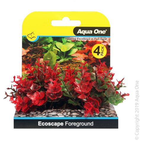 Aqua One Ecoscape Foreground Catspaw 4pk Red (28364)-Hurstville Aquarium