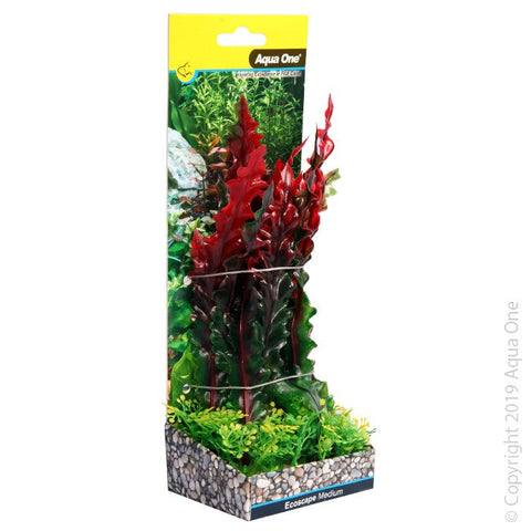 Aqua One Ecoscape Medium Ruffled Lace Plant Red (28384)-Hurstville Aquarium