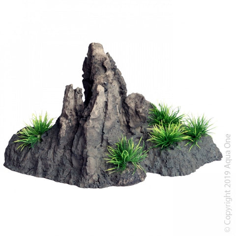 Aqua One Volcanic Rock With Plant S 22x11.5x13cmh (37883)-Hurstville Aquarium