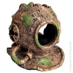 Aqua One Ornament Ruined Bronze Helmet M 12x13x13cmh (36931)-Hurstville Aquarium