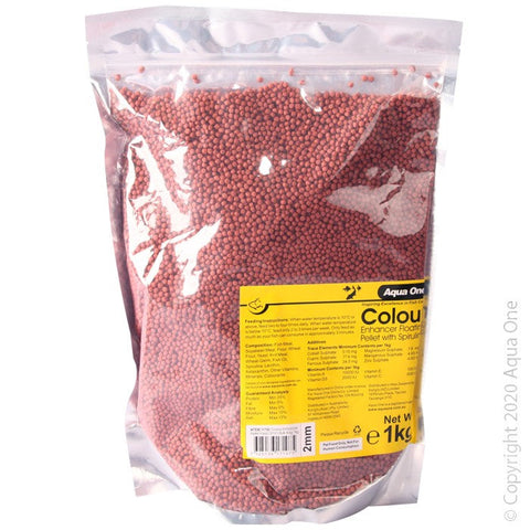 Aqua One Colour Enhancer Pellet Food 2mm 1kg (11750)-Hurstville Aquarium