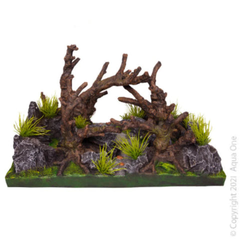 Aqua One Ecoscape Driftwood On Rock Garden X Large 41.3 X 25.5 X 25cm-Hurstville Aquarium