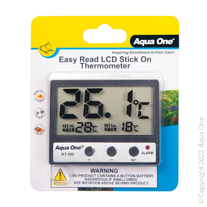 Aqua One Easy Read Lcd Stick On Thermometer (10302)-Hurstville Aquarium