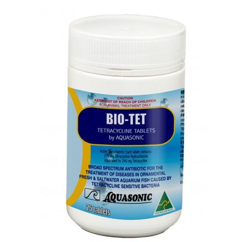 Aquasonic Bio Tet (tetracycline) 25 Tablets-Hurstville Aquarium